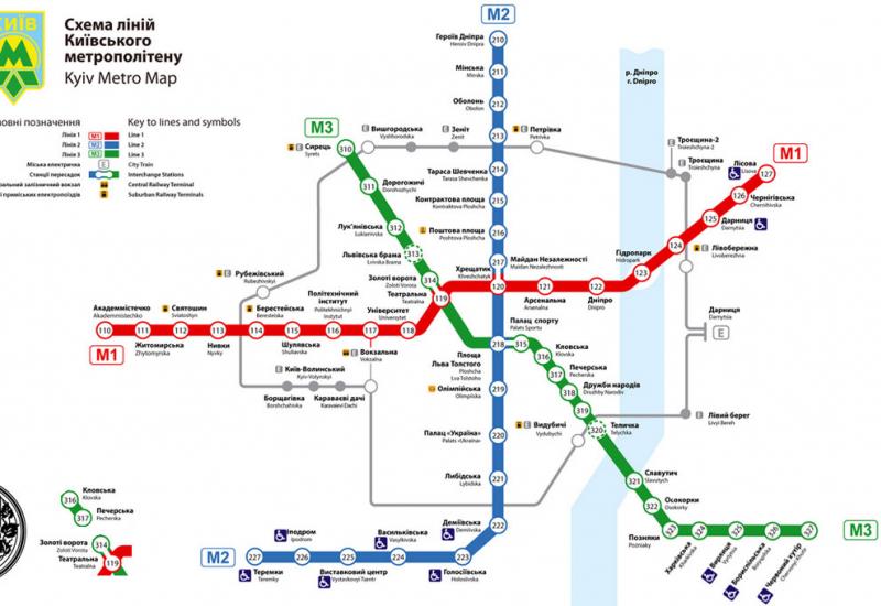 Схема Київського метро / Київський метрополітен