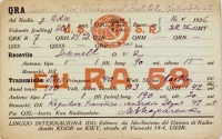 Історична QSL- картка із колекції радіоклубу, за проведений радіозв’язок в 1926 році