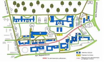 Кампус КПІ. Схема розташування парковок та стоянок автотранспорту на території університету
