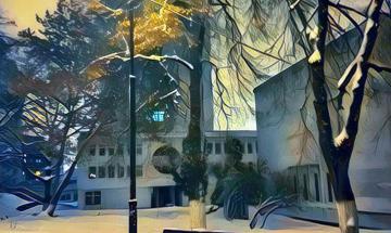Кампус КПІ. Зимовий вечір