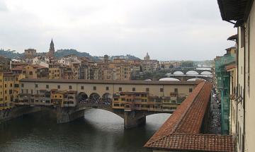 Італія, Флоренція. Коридор Вазарі у Флоренції, споруджений у 1565 р.