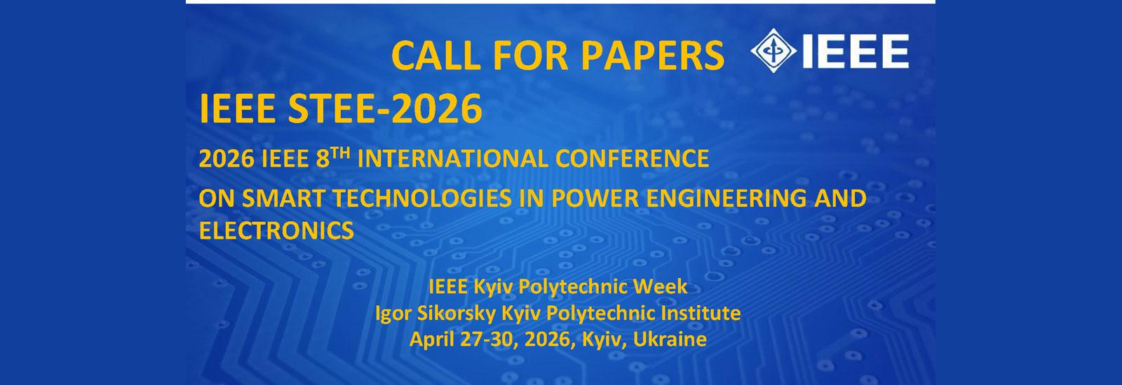 2026 IEEE 8th International Conference on Smart Technologies in Power Engineering and Electronics (STEE)
