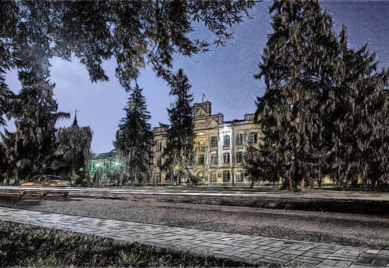 Кампус КПІ. Головний корпус вночі Кампус КПІ. Головний корпус вночі