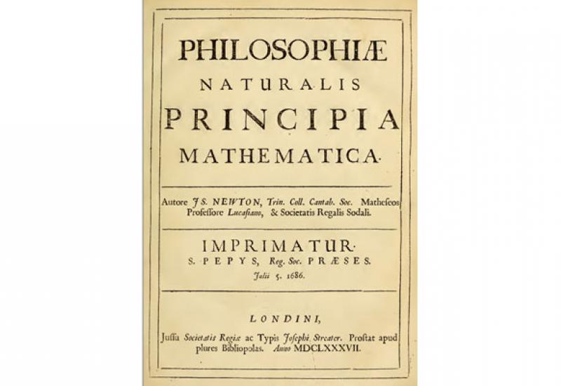 Титульна сторінка першого видання книги І.Ньютона Математичні начала натуральної філософії. 1687 р.