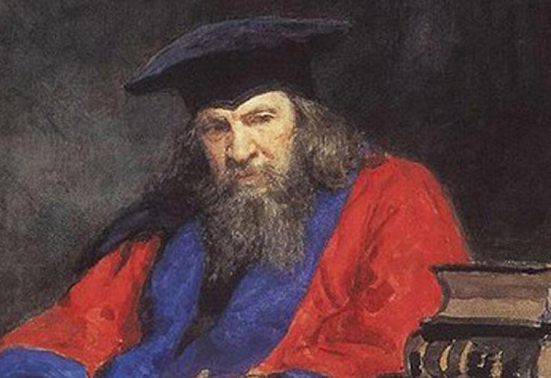 Dmitri Mendeleev Ілля Репін. Портрет Д.І.Менделєєва у мантії професора Единбурзького університету, 1885 р.