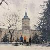 Кампус КПІ, Вежа першого корпусу - Перший сніг в КПІ (https://www.instagram.com/mykhailo_rychkov/)